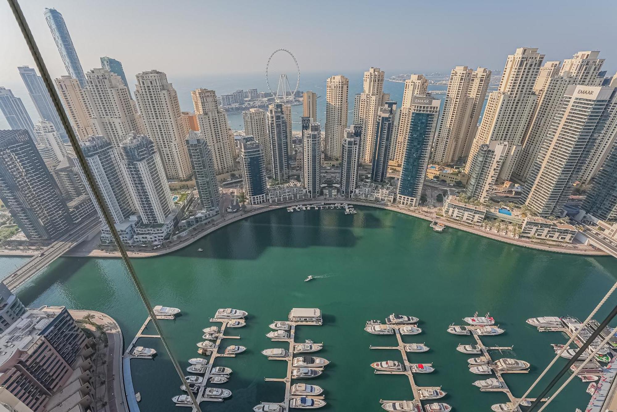 Modern 2Br High Floor Haven In Vida Dubai Marina Apartment Luaran gambar