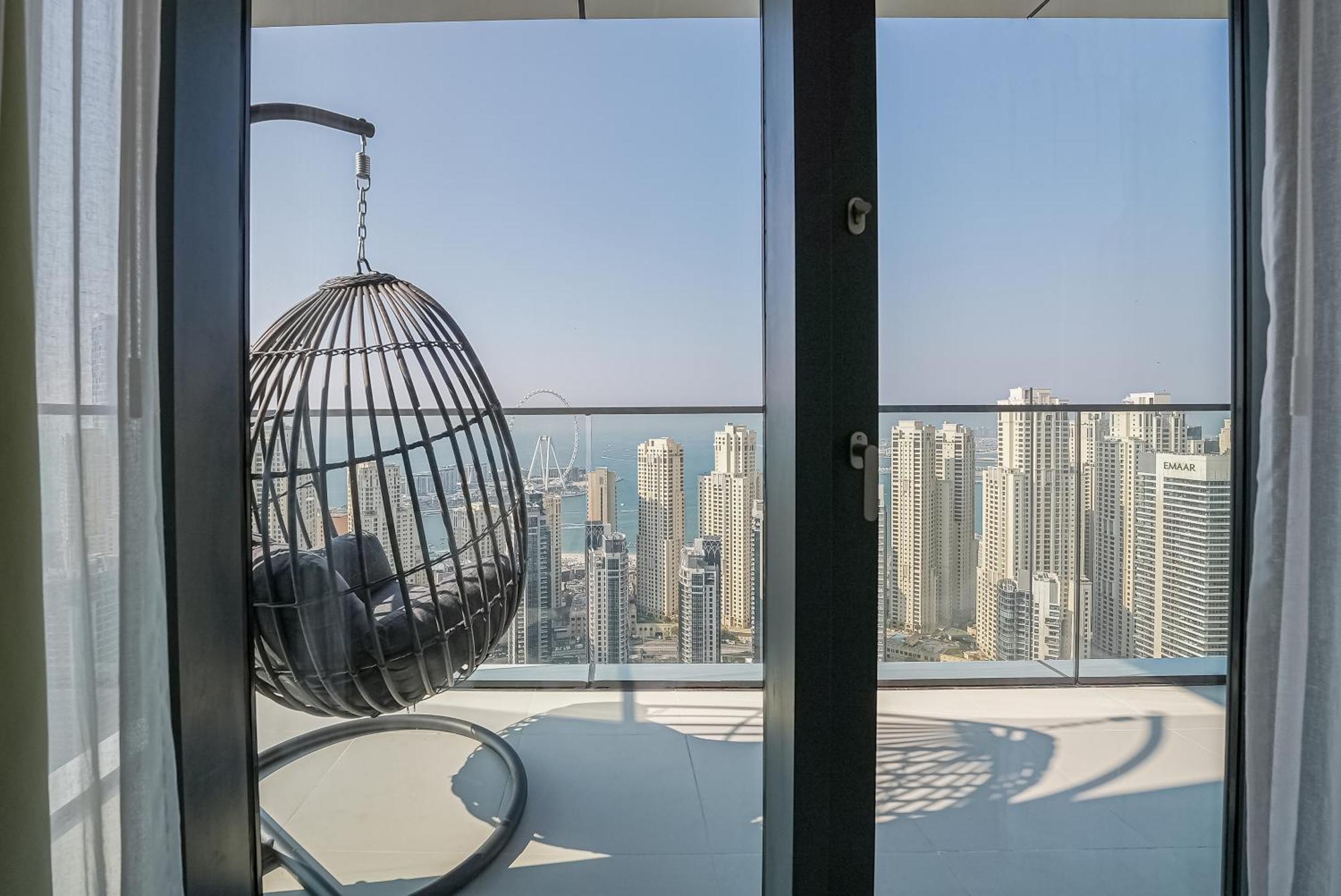 Modern 2Br High Floor Haven In Vida Dubai Marina Apartment Luaran gambar