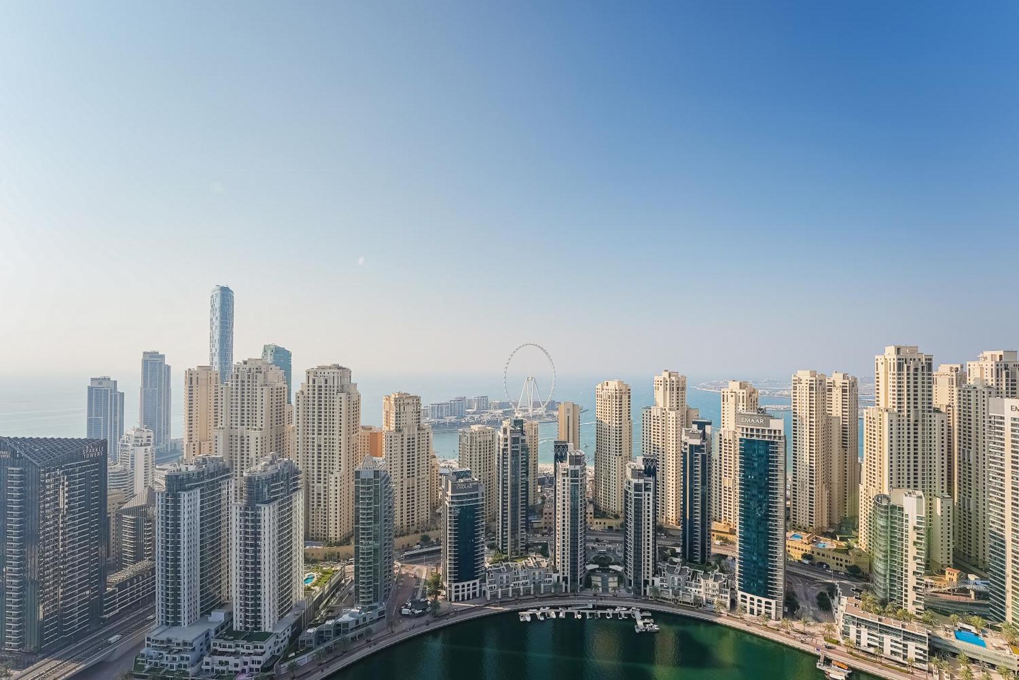 Modern 2Br High Floor Haven In Vida Dubai Marina Apartment Luaran gambar