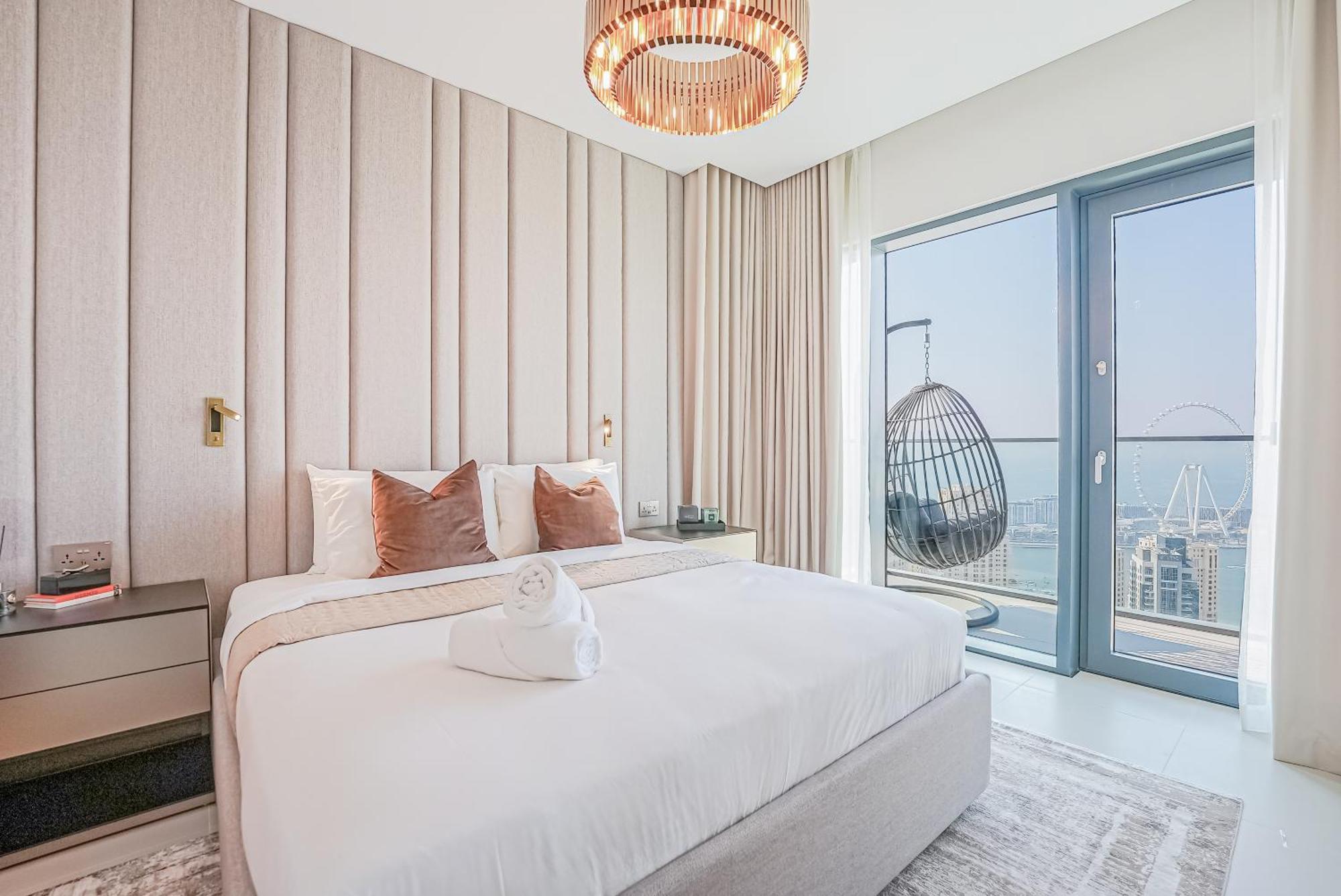 Modern 2Br High Floor Haven In Vida Dubai Marina Apartment Luaran gambar